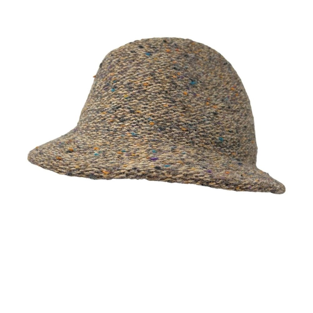 Lloyd Vintage Acrylic Wool Knit Fedora Bowler Hat Cap 7 1/8 Colorful Retro 70's